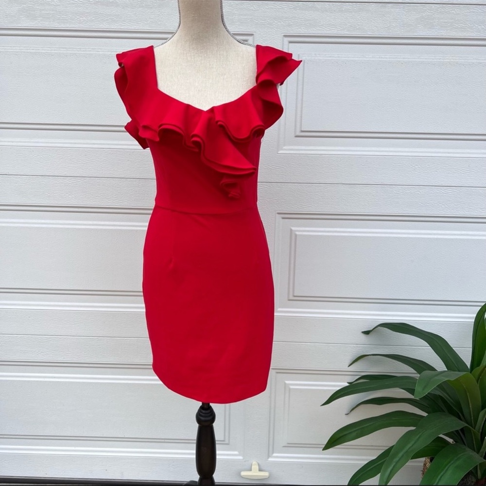Lulus Red Frill Dress Size M